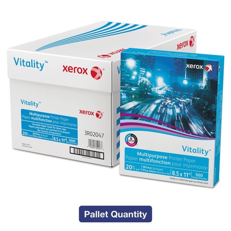 XEROX Vitality Multipurp Print Paper, 92 Bright, 20lb, 8.5x11, Wht, PK200000 3R02047PLT